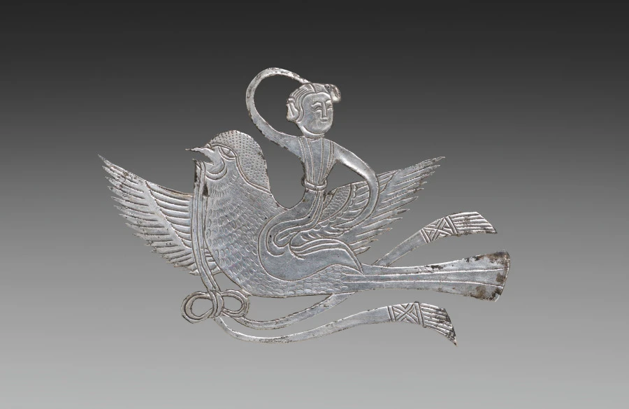 Inlay for a Mirror or Box: Lady on a Bird