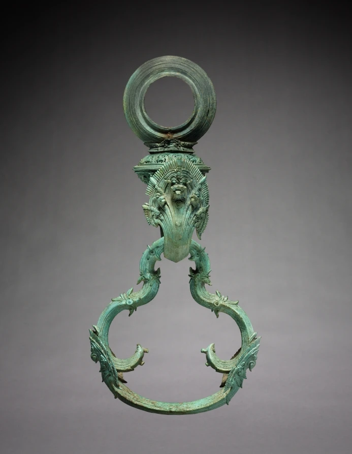 One of a Pair of Decorated Palanquin Hooks and Rings