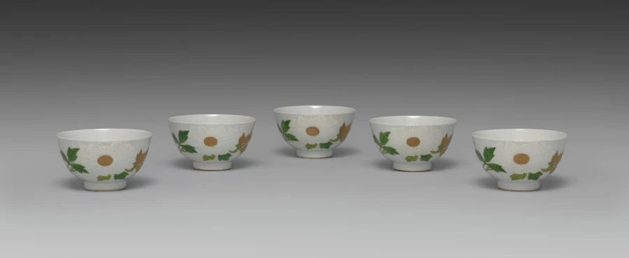 Teabowls with Peony and Crabapple