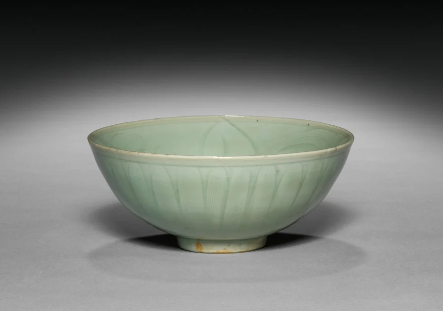 Bowl with Carved Lotus Design