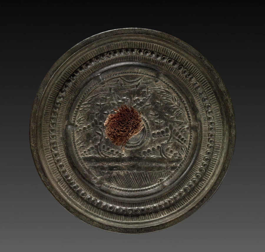 Mirror with Pair of Birds in Landscape