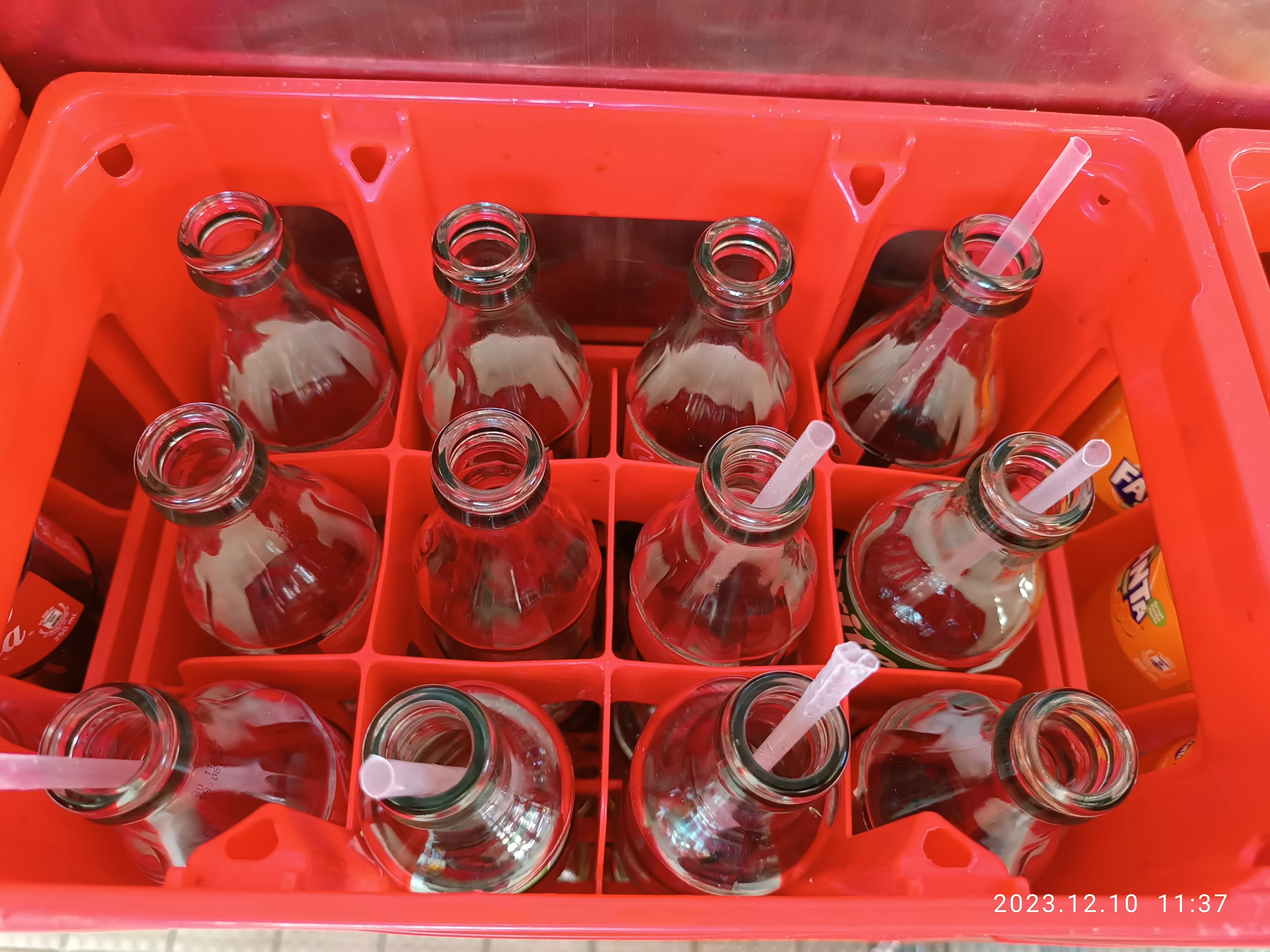 Soft-drink bottles at Tai Po Hui Market, Hong Kong