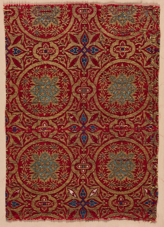 Lampas with foliate roundels