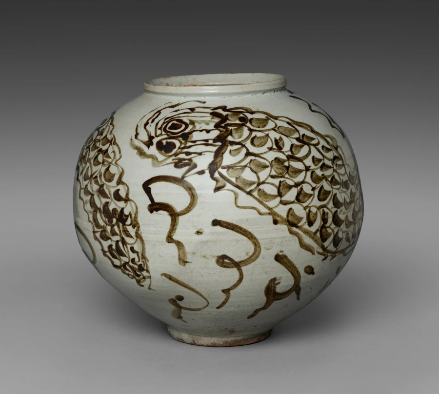 Jar with Dragon and Clouds Design
