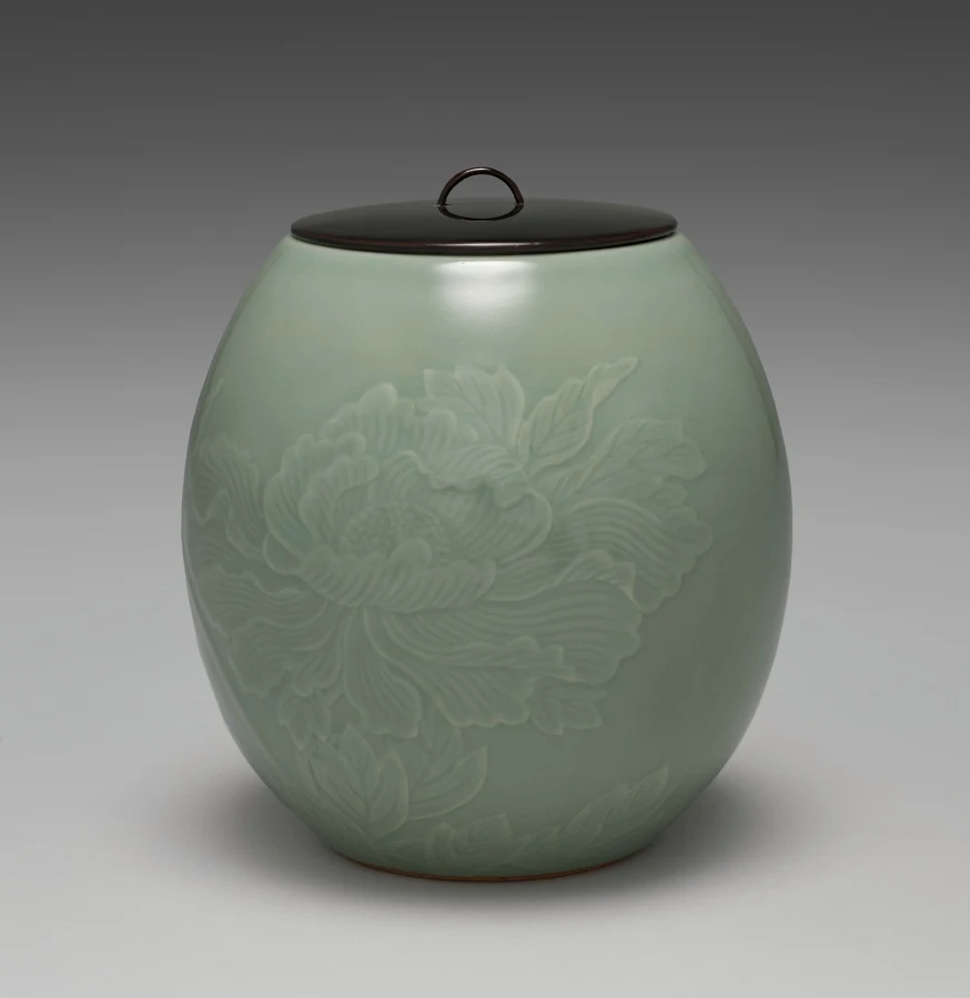 Water Container with Peonies