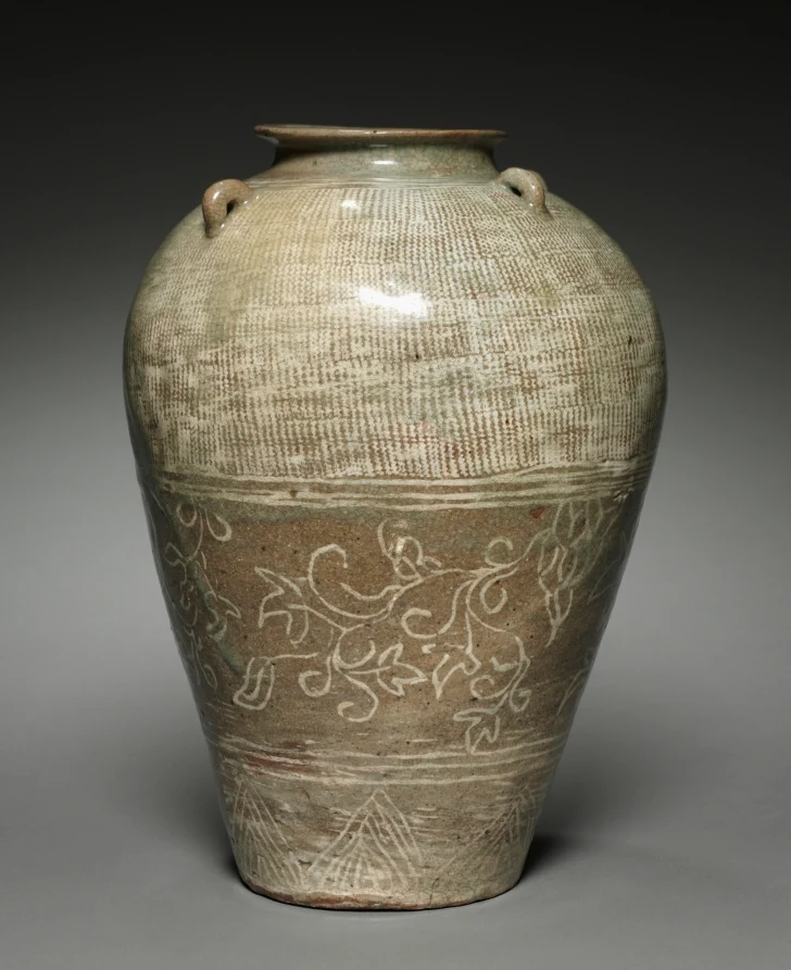 Jar with Scroll Design