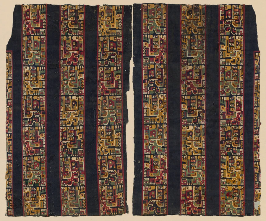 Tunic Fragments with Bird-Headed Creature
