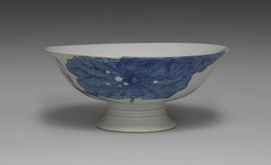 High-Footed Bowl with Lotus Pond